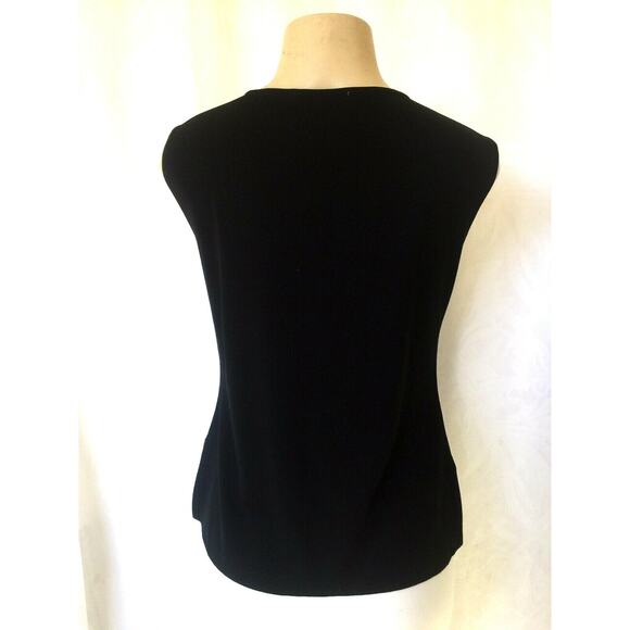 Exclusively Misook Tank Top Blouse Shirt Sleeveless Scoop Neck Black Knit L - Picture 4 of 5